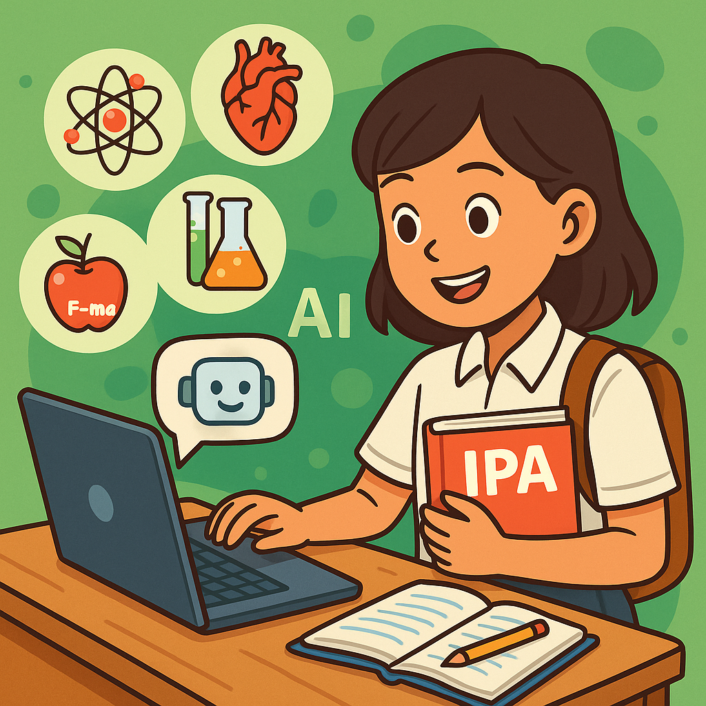 Belajar materi pelajaran IPA dengan bantuan AI (Artificial Intelligence/Kecerdasan Buatan)